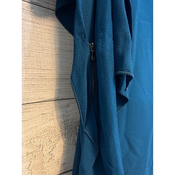 Roland Mouret Blue Draped Ruffle Sleeveless Dress UK 10 US 6 - Picture 2 of 4